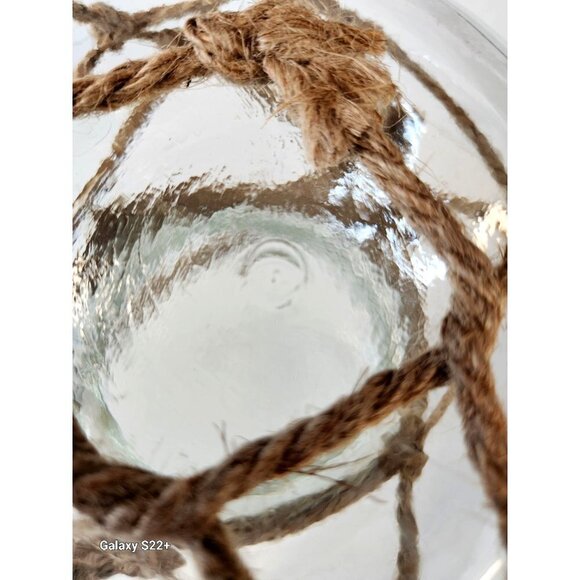 BoHo Decorative Hemp Rope Glass Vase Hydroponics Planter Green Plant Candle Seas - Picture 8 of 8